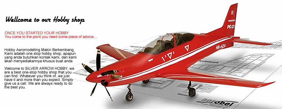 hobby aeromodelling makin berkembang, kami adalah one stop hobbyshop. apapun yang anda butuhkan kontak kami dan kami akan menyediakannya khusus buat anda, wellcome to Silver arrow hobby, we are a best one-stop hobby shop that you can find. Whatever you think of, we just have it and more than you expect. simply give us a call. we are always ready  to do the best for you